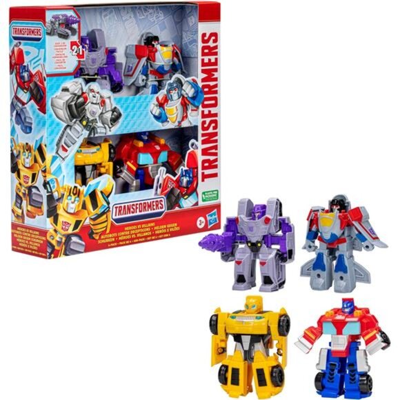 Transformers Toys Heroes vs Villains 4-Pack, Autobot and Decepticon 4.5-Inch - Picture 5 of 6
